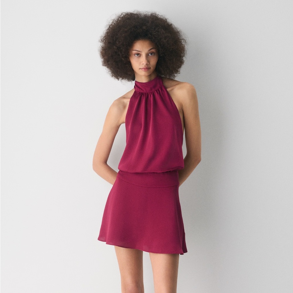 TEN Posse Satin Dress - Halter Micro Dress
